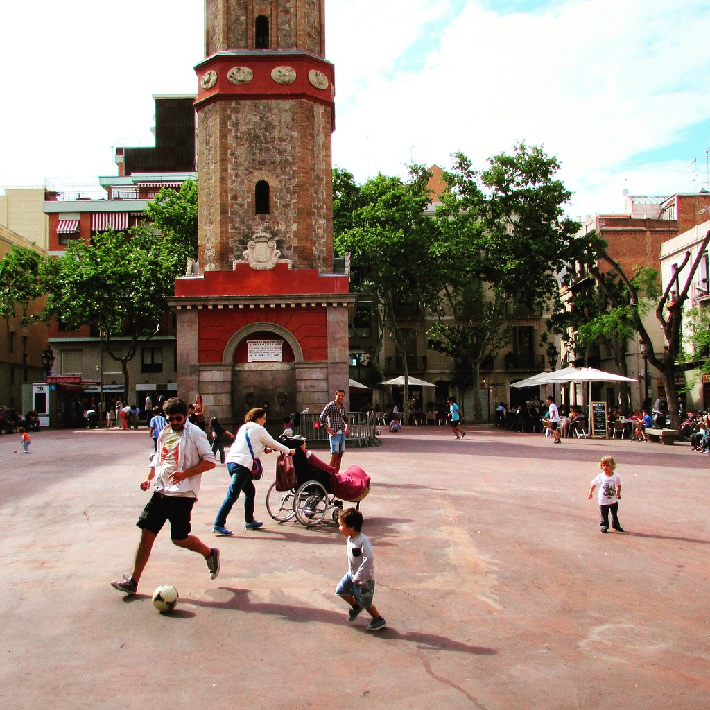 Village vibes in Gracia's lively Plaça de la Vila de Gracia
