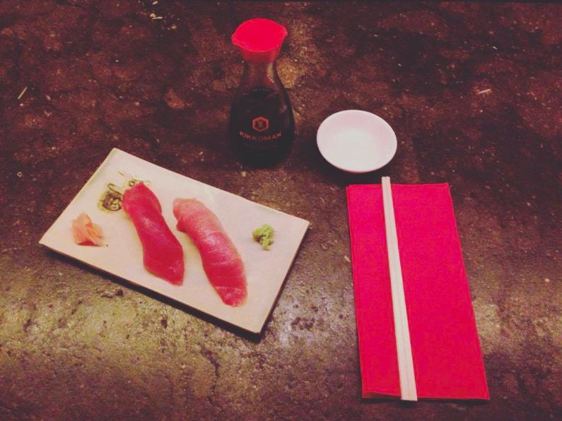 tuna nigiri at The Tatami Room Japanese Sushi Restaurant in Poblesec Barcelona