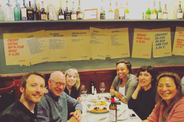 Me and my new friends talking about Barcelona, food and wine...