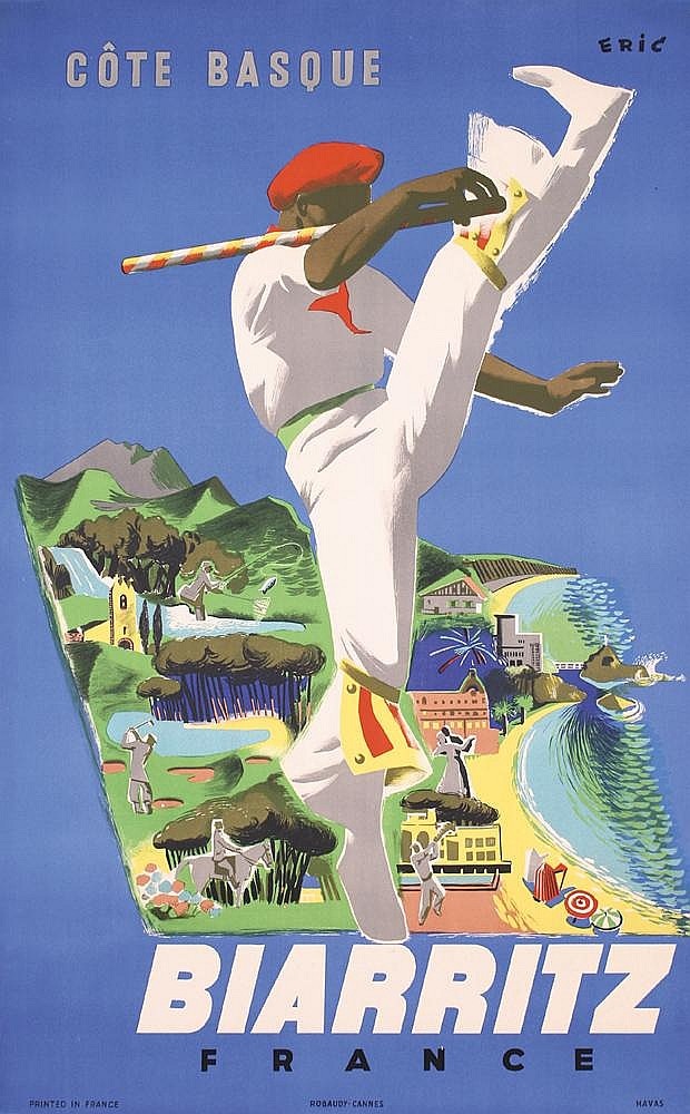 Biarritz France Vintage Travel Poster