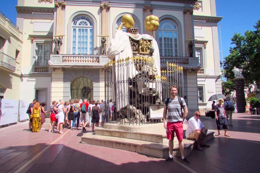 Me getting physched up for a mind-melting tour of the Dali Museum in Figueres