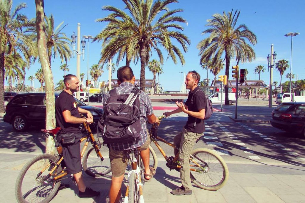 Our guide Andre at the point where Barcelona's old city meets the port