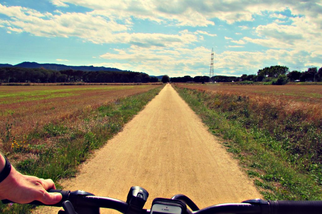 Cycling on the Greenways bike path (Vias Verdes) in Catalonia, Spain