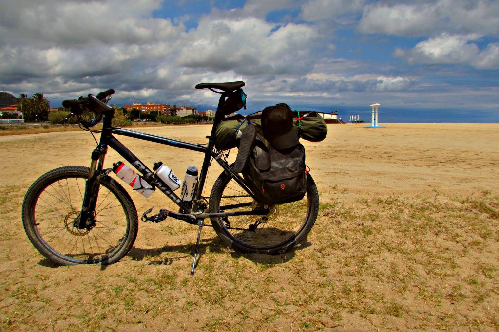 Stuck in the sand whilst cycling along the beach