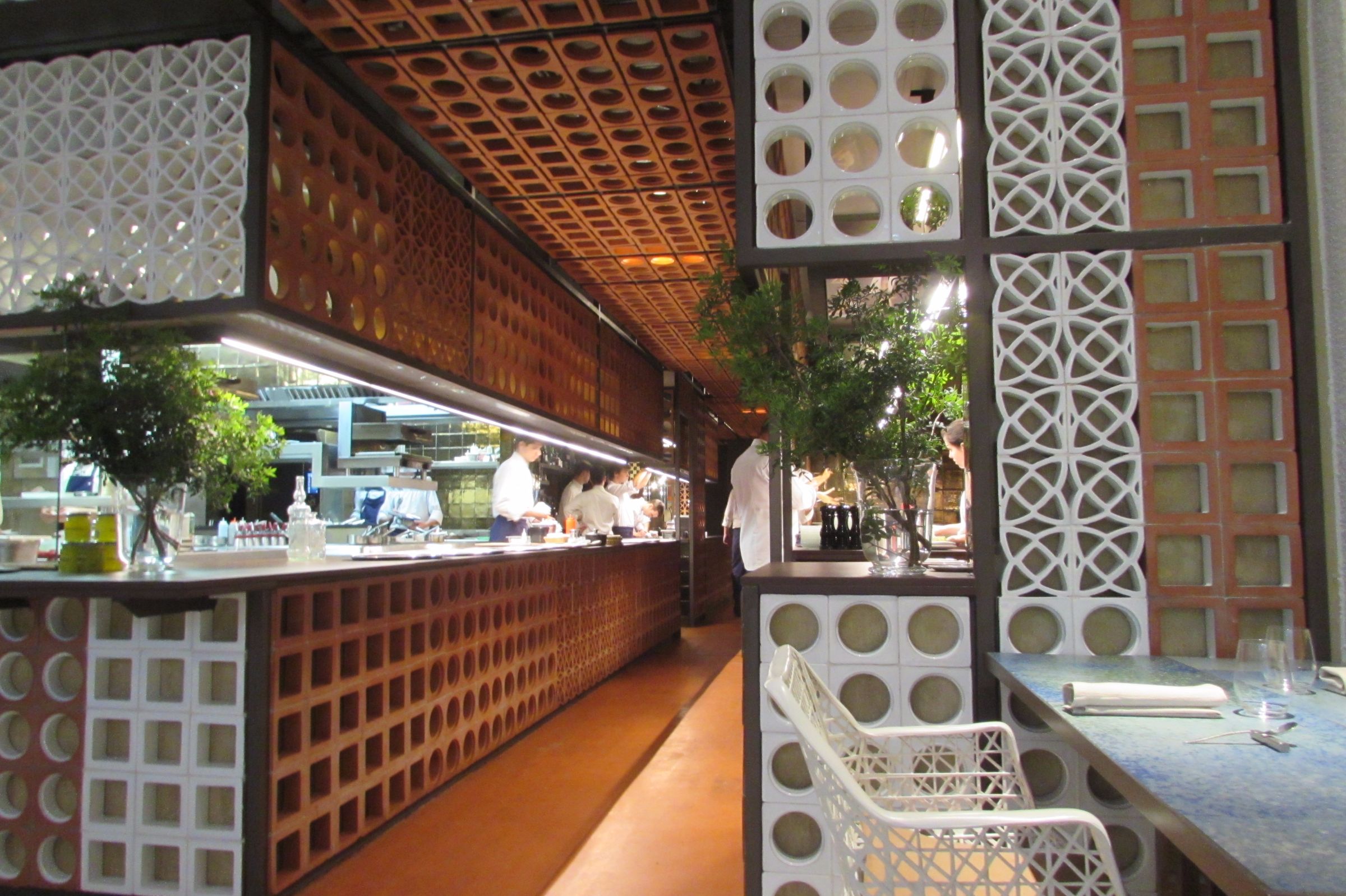 The decor is inspired by the Ninot food market located across the street from the restaurant.