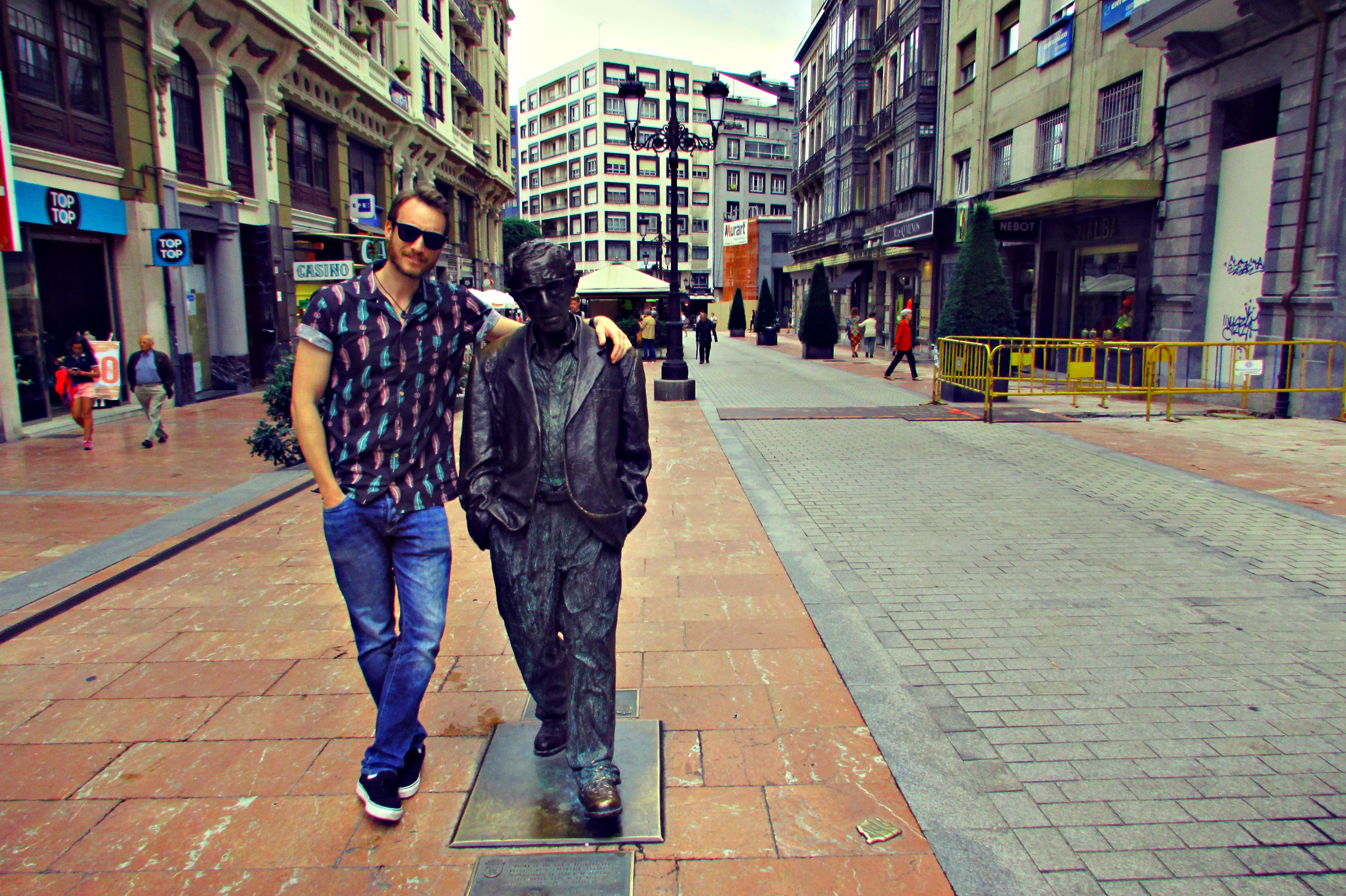 Woody Allen in Oviedo, Asturias' regal capital city.