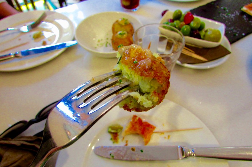 Eating bacalao at Carmelitas in Raval, Barcelona