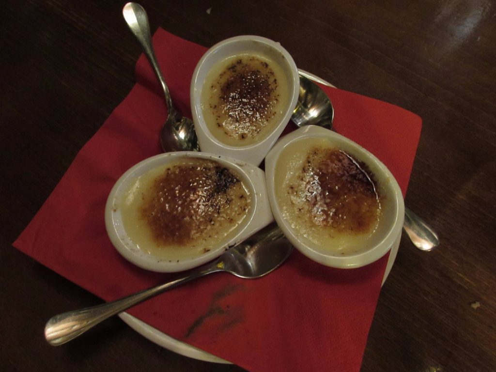 Eating crema Catalana on the Wanderbeak walking food tour in Barcelona