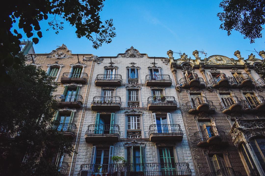 Modernist apartment buildings on Carrer Enric Granados, Eixample, Barcelona - by Ben Holbrook