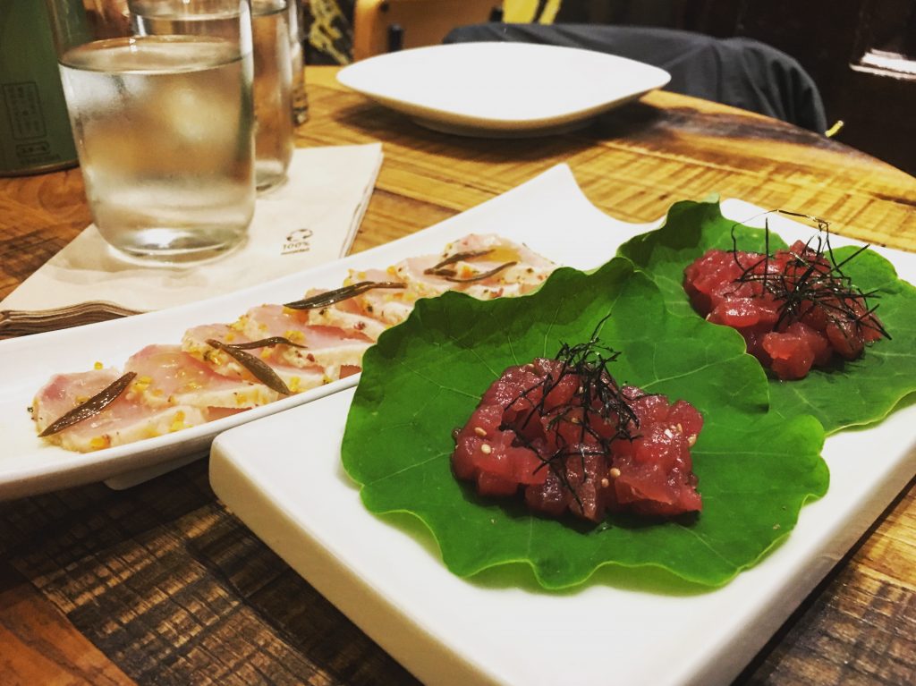 Swordfish tatami with citrus and seaweed at Cometa Pla, Barcelona