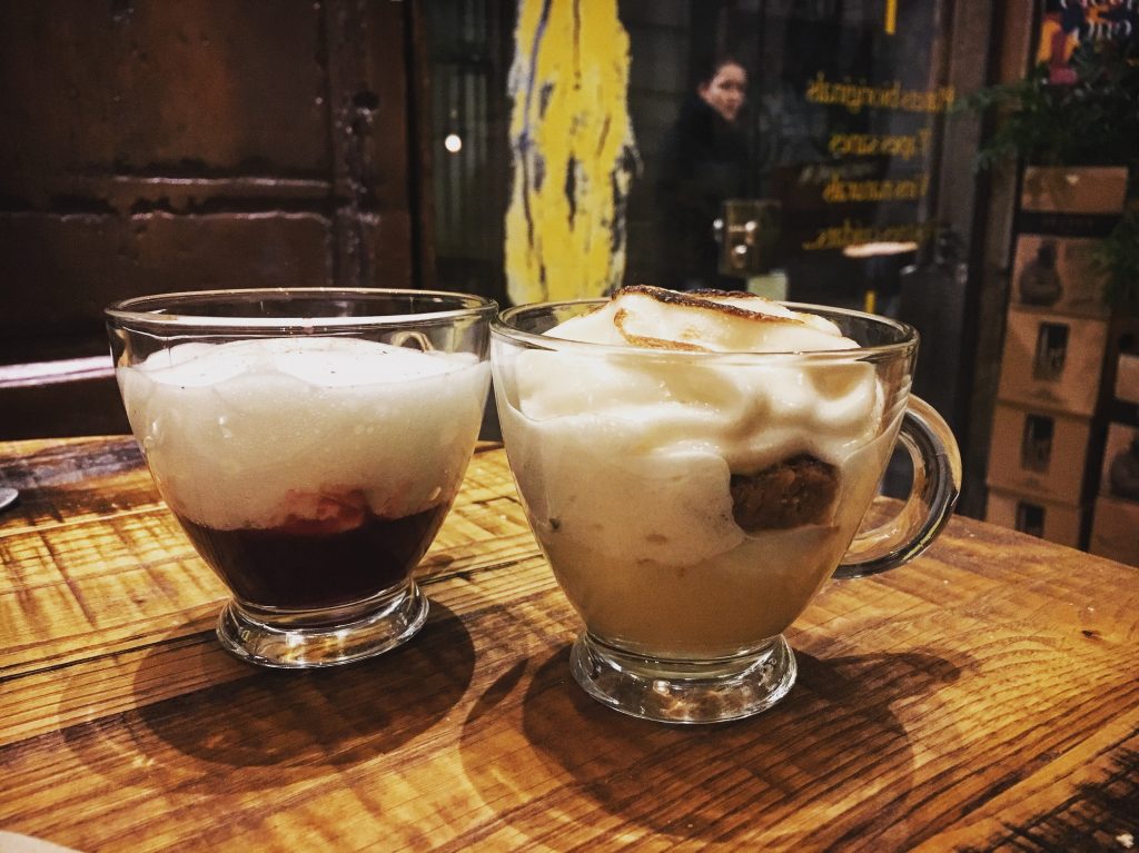 deconstructed lemon merengue, and pisco sour sorbet at Cometa Pla Gothic Quarter Barcelona