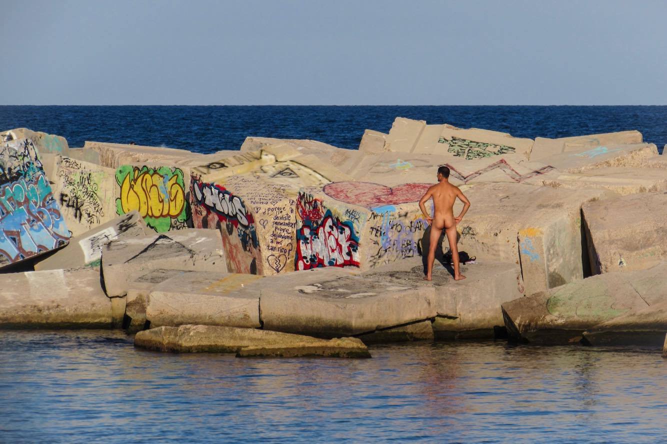 Nudity at Barceloneta beach in Barcelona