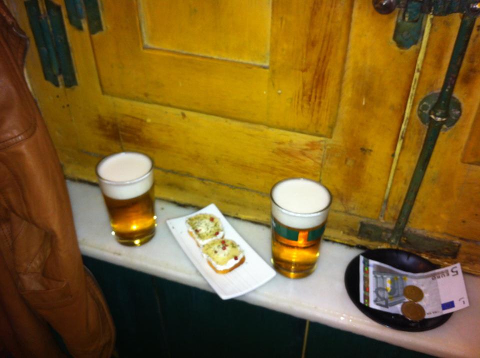beers and tapas in Madrid