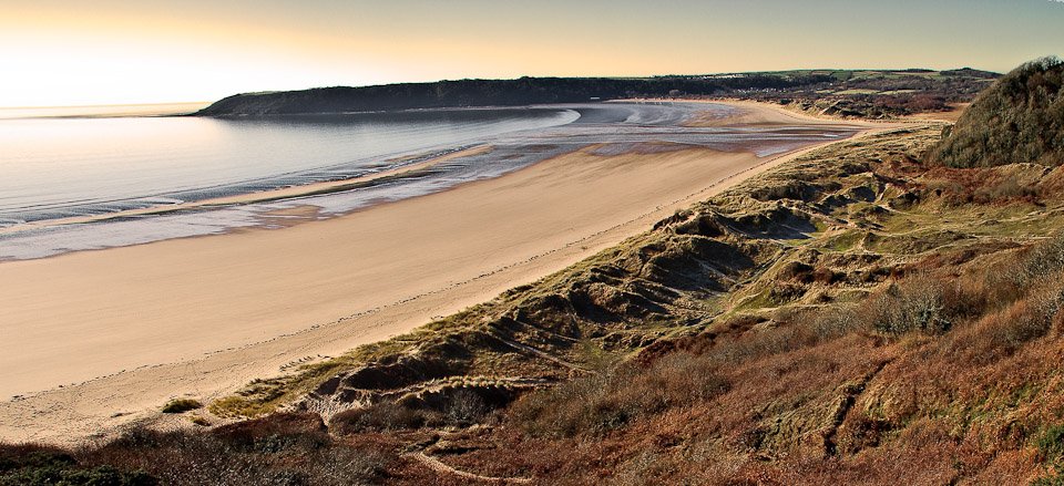 a photograph of Oxwich bay on the Gower Peninsula, Wales