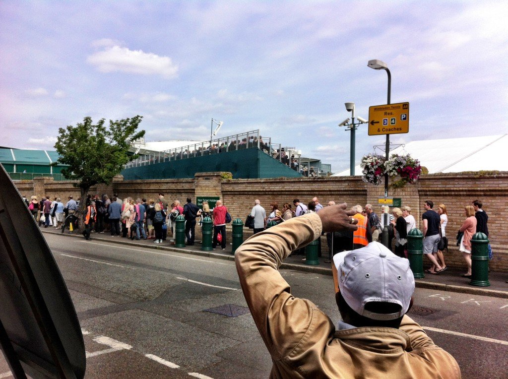 Line up for 6-8 hours to get onto the grounds of Wimbledon