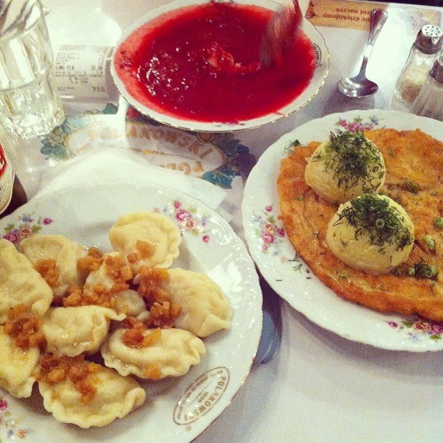 Traditional Bar Mleczny (Milk Bar) - Polish dumpling, Beetroot Soup, Schnitzel 