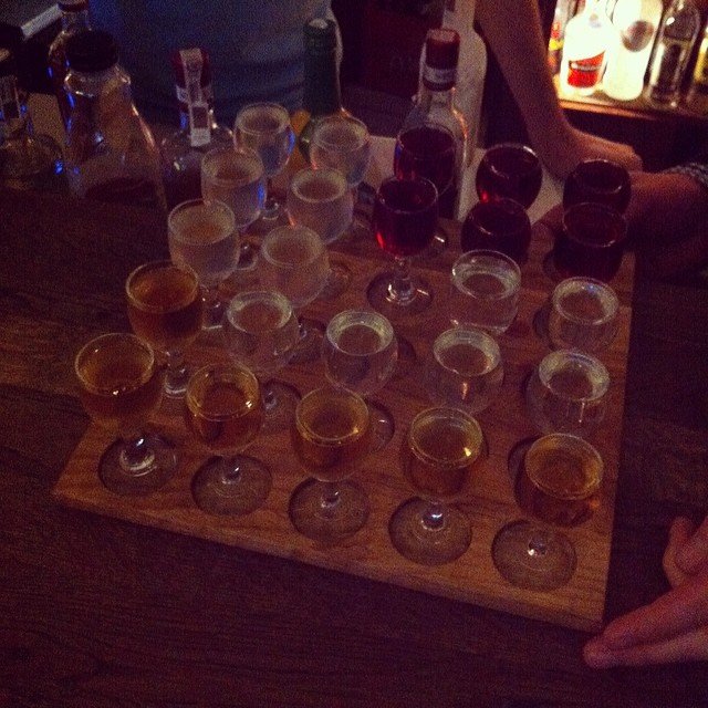Wodka Cafe Bar vodka selection tasting tray, Ulica Mikołajska 5, Krakow