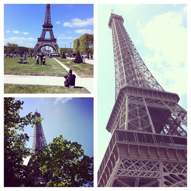 The gardens and tower of Le Eiffel Tower, Paris