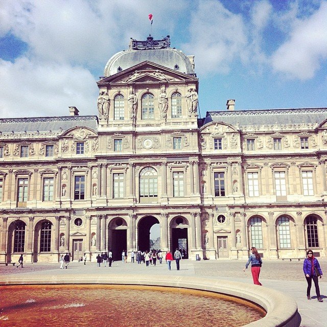 The outside of Le Louvre art gallery in Paris