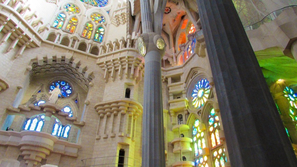 The inside of Gaudi's Sagrada Familia