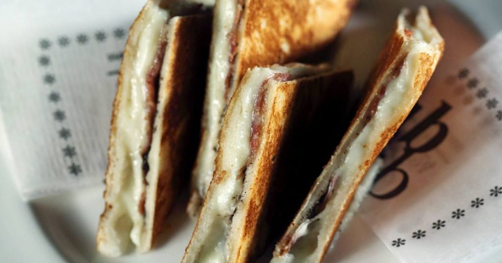 gourmet "bikini" sandwich at Tapas 24 in Barcelona city centre