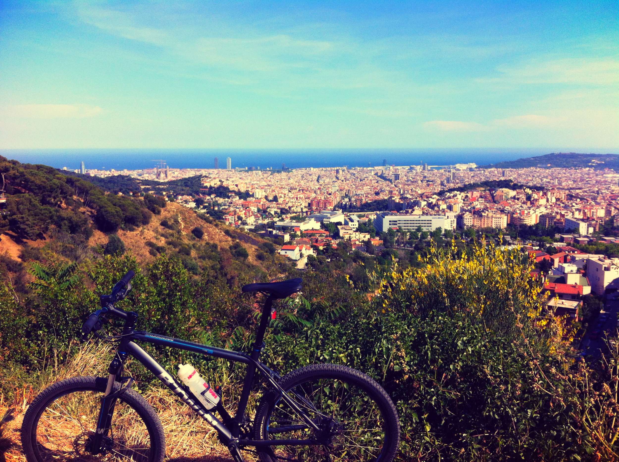Cycling the Carretera de les Aigues in the Colserolla Mountains of Barcelona