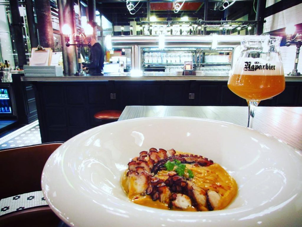 Grilled octopus at NaparBCN brewpub in Barcelona's Eixample barrio