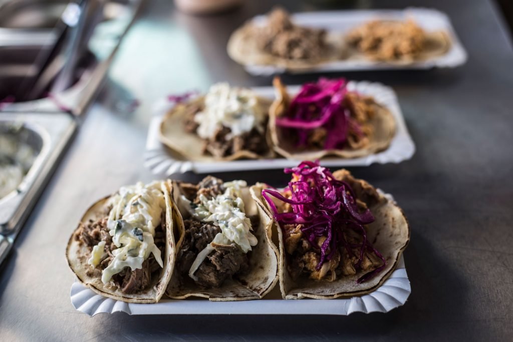 Gourmet tacos at the Eat Street Food Market Barcelona