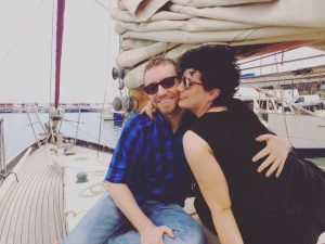 Couple enjoying a sailing trip in Barcelona