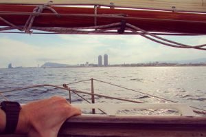 Barcelona's coastline shimmering