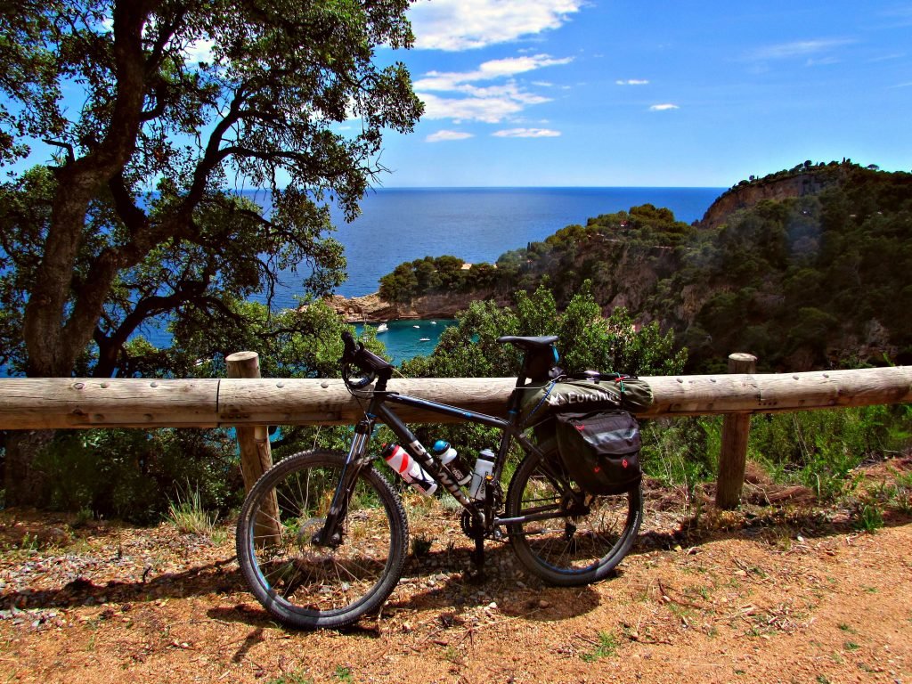 Cycling along the Costa Brava coast with sea views