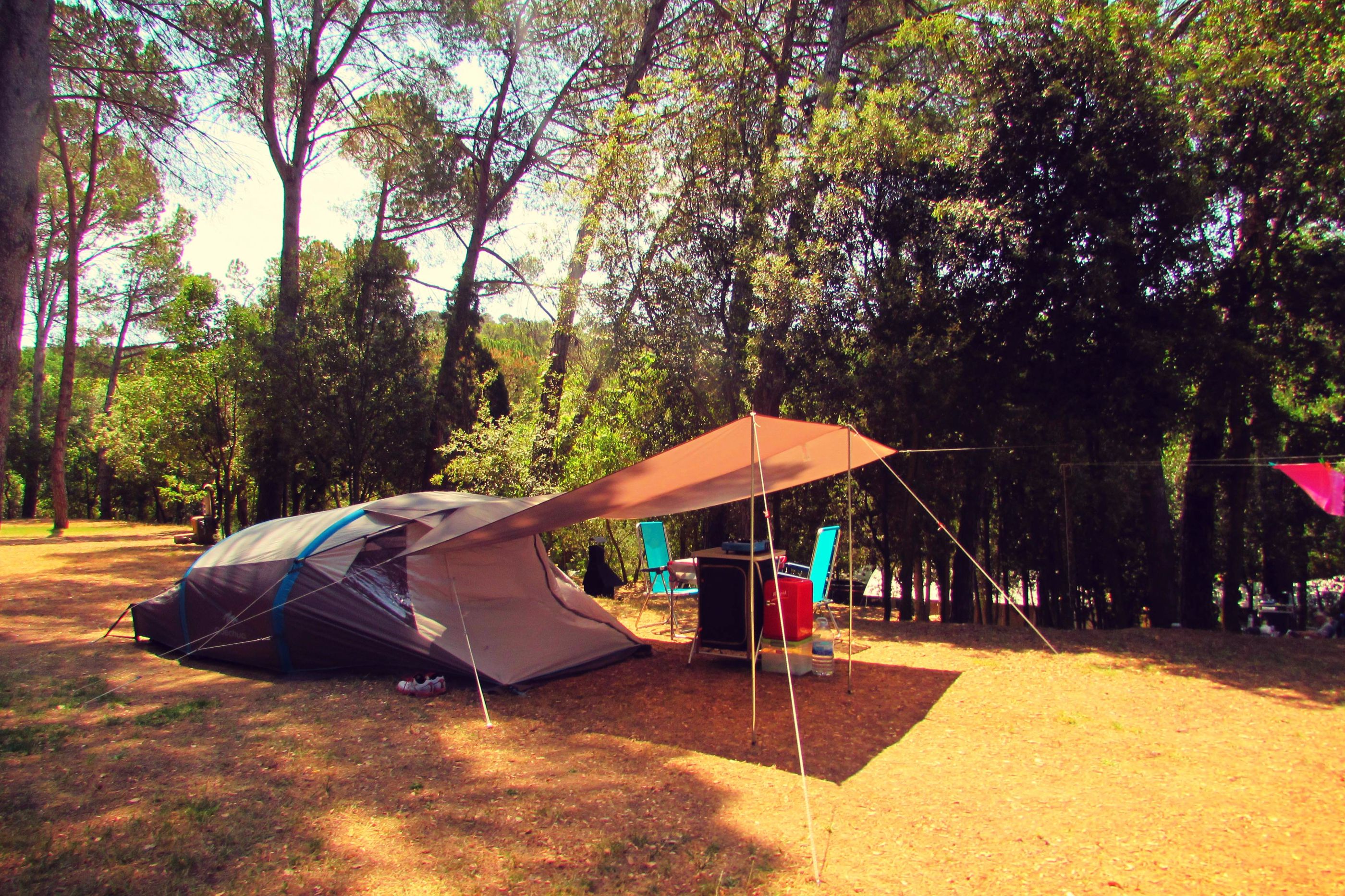 Campng Begur with family tent, Costa Brava, Catalonia