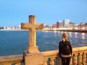 Gijon at night - Asturias, Northern Spain