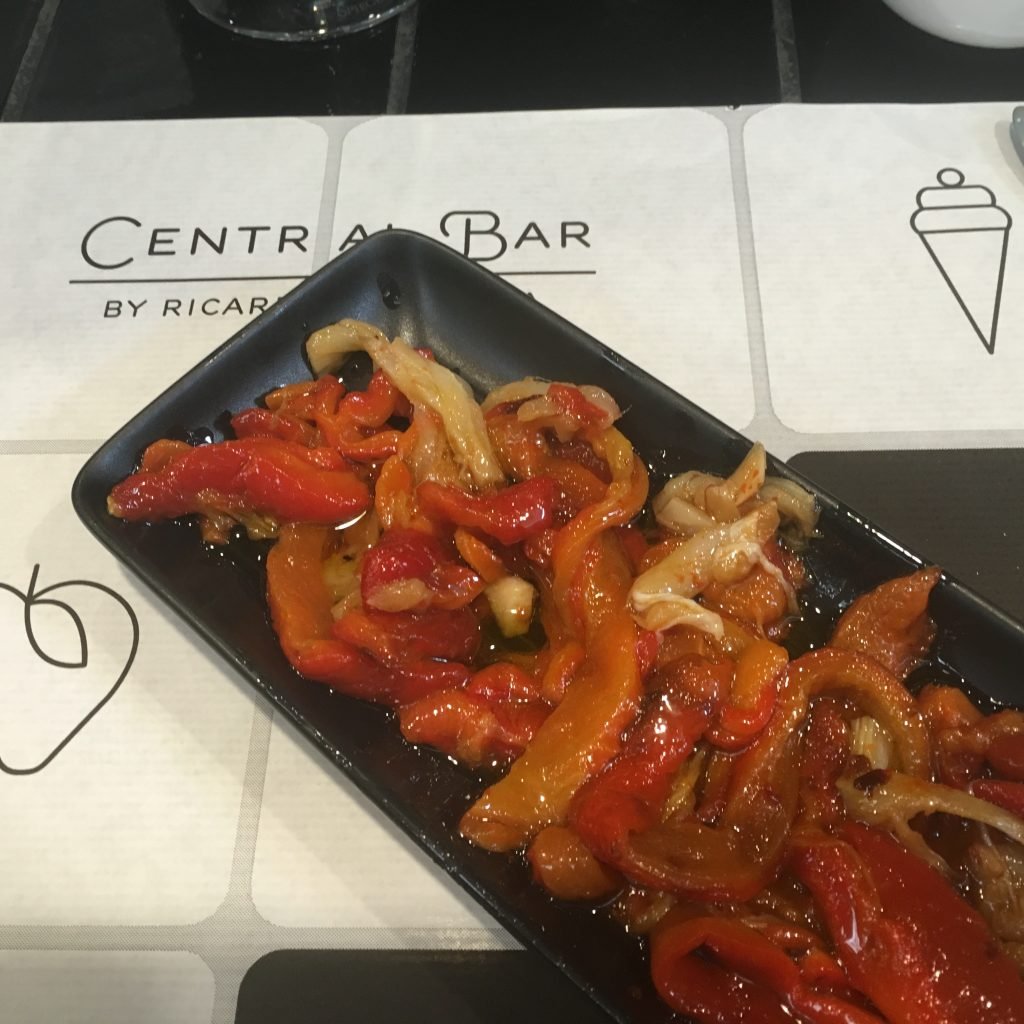 Esgarraet (Roasted Peppers and Salt Cod) at Central Bar in Central Market in Valencia, Spain