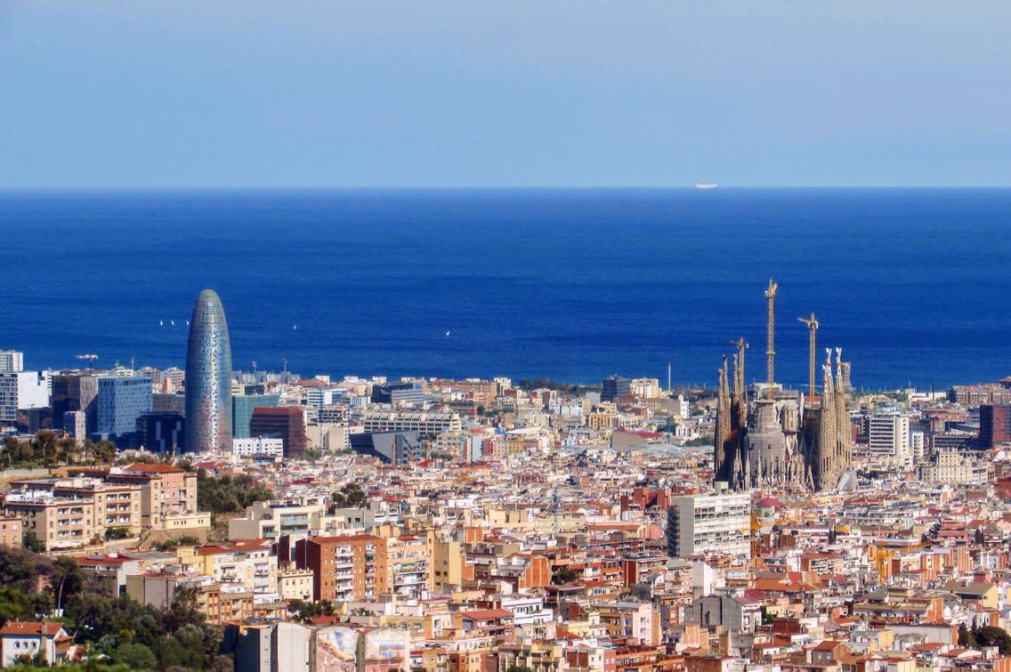 Barcelona city skyline - from above