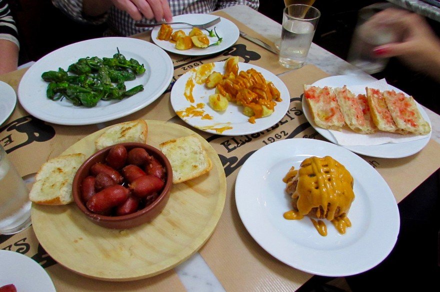 Essential Spanish tapas dishes on the Wanderbeak walking food tour in Barcelona