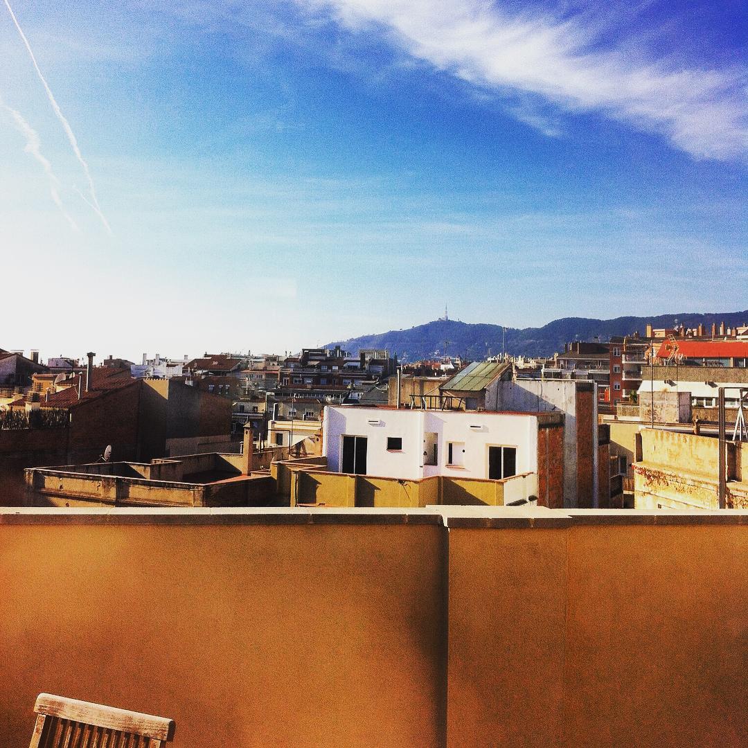City views from my apartment's terrace in Barcelona