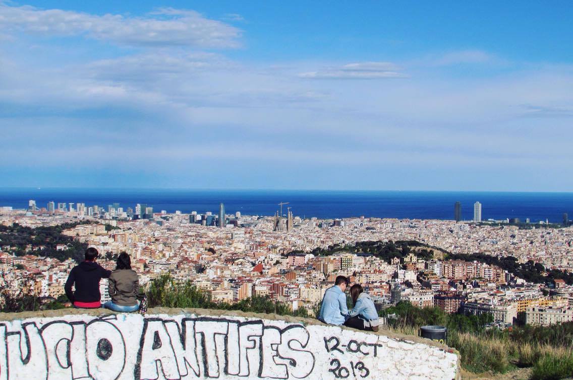 City views of Barcelona from the Passeig de les Aigües Cycle and Running track