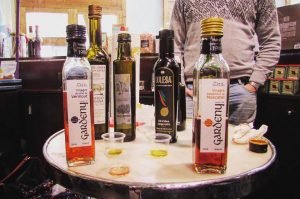 Olive oil tasting in the Santa Caterina Food Market in Barcelona - Barcelona Food Sherpa Market Tour and Home Dining Experience