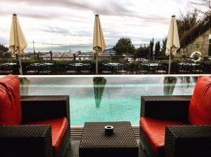 terrace bar and pool Gran Hotel La Florida Tibidabo Mountain Barcelona
