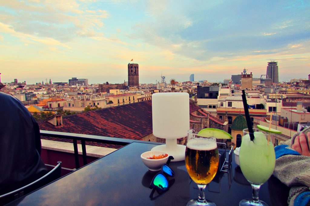 Rooftop terrace views from Hotel 1898 in Barcelona