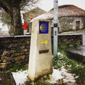 Camino de Santiago Bad Weather Snow and Rain Sign