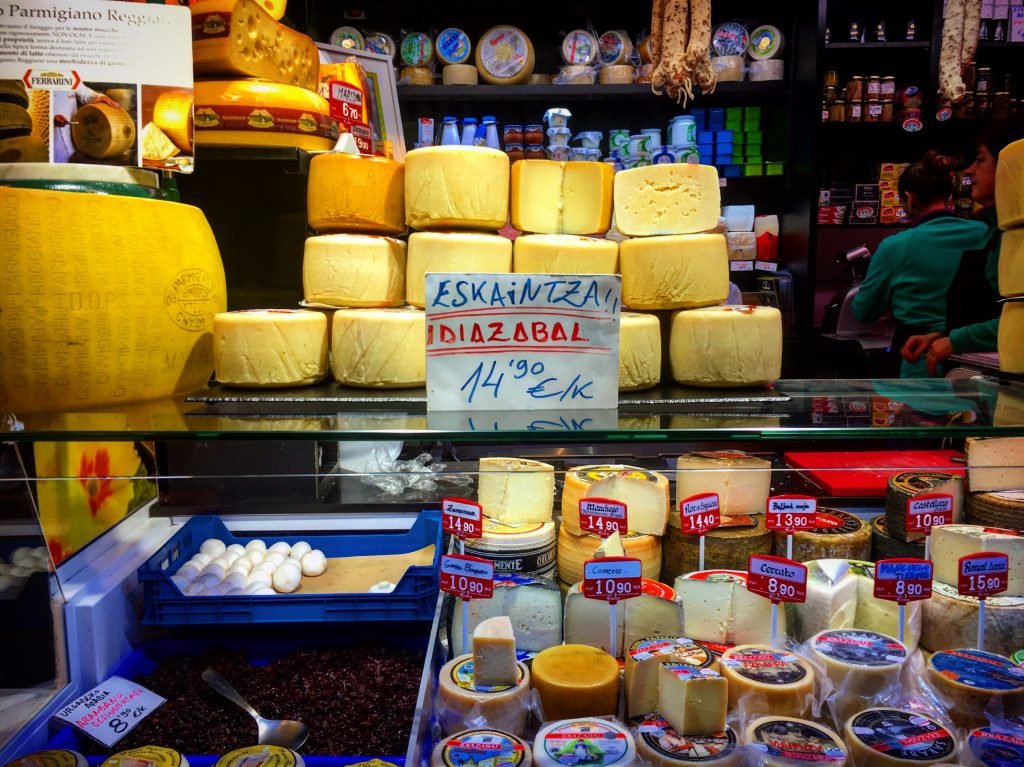 Idizabal cheese in Vitoria's market