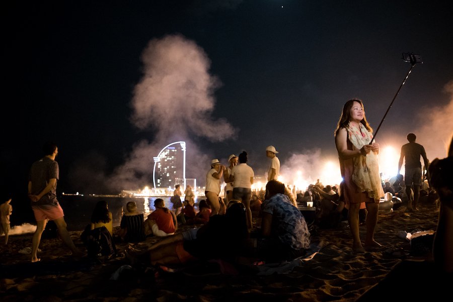 Barcelona San Juan Firework Celebrations on Barceloneta Beach by Ben Holbrook from DriftwoodJournals.com