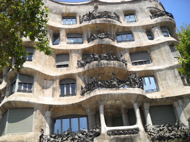 Antoni Gaudi's famous Casa Mila building on Passeig de Gracia, Barcelona