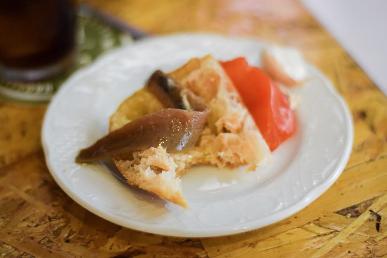 Catalan tomato bread with olive oil and anchovies - Barcelona Food Experiences Food Tour