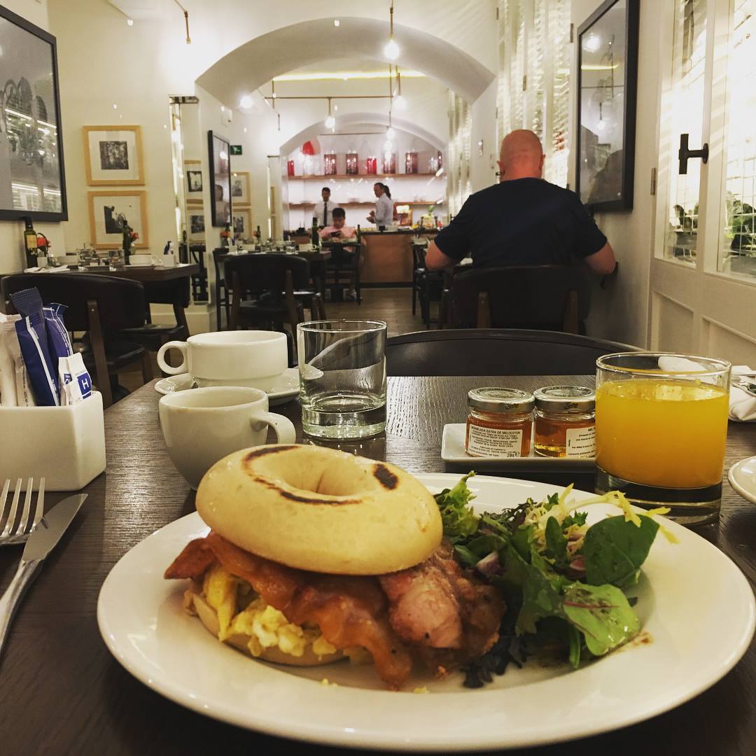 Breakfast buffet at the H10 Cubik hotel in Barcelona