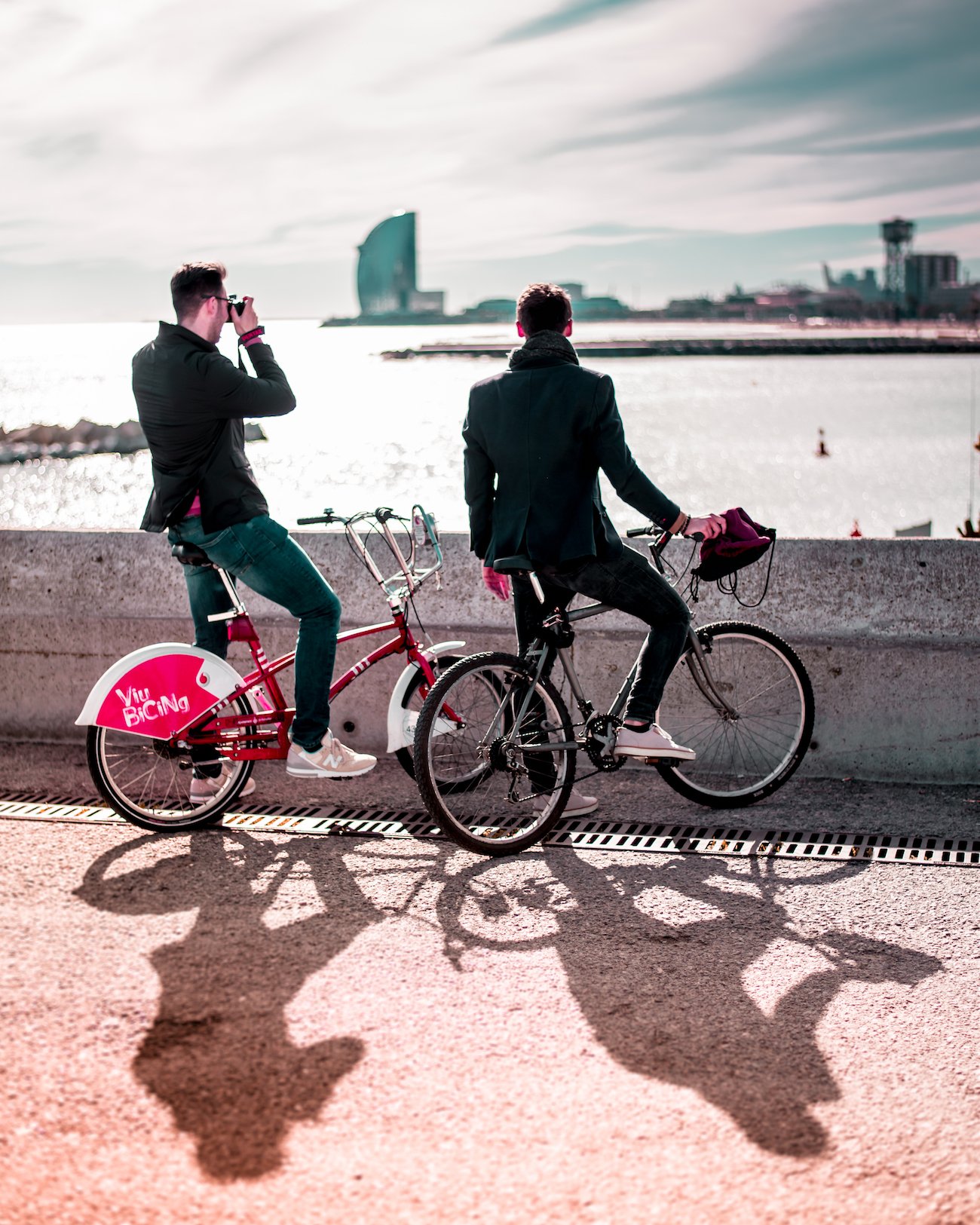 Cycling at the beach in Barcelona - by Ben Holbrook