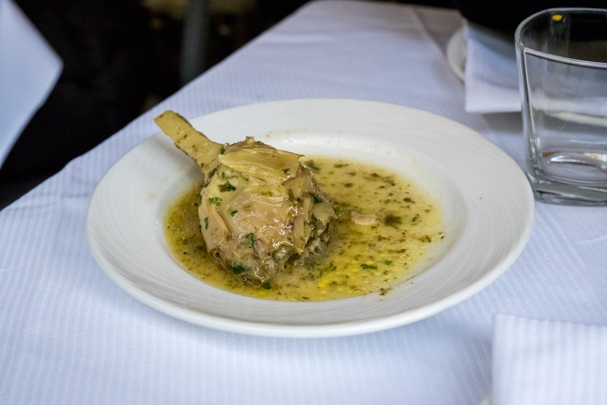 The best Carciofi Alla Romana (Roman artichokes) in Rome - by Ben Holbrook.