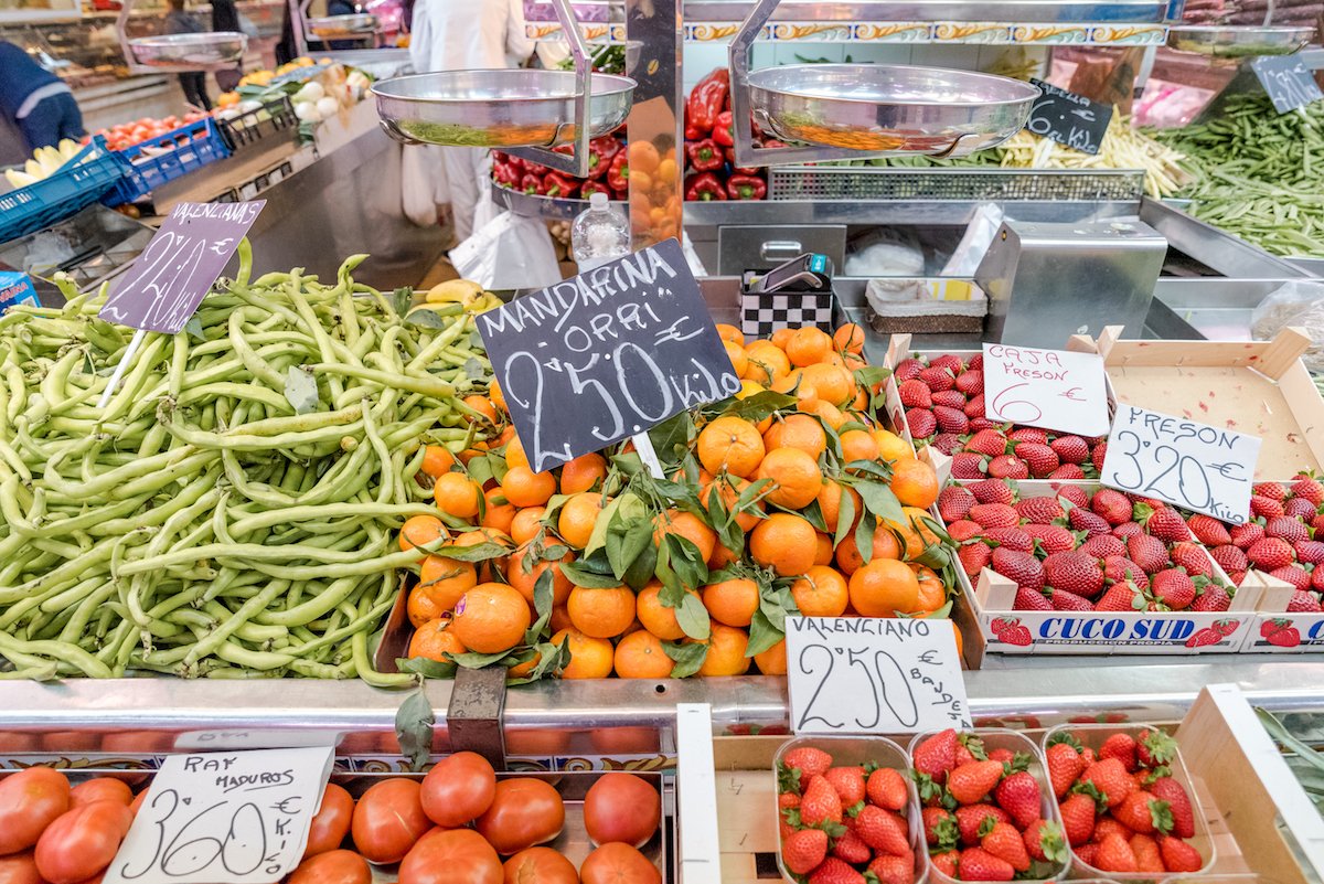 Valencian oranges at Central Market Art Deco Facade - by Ben Holbrook